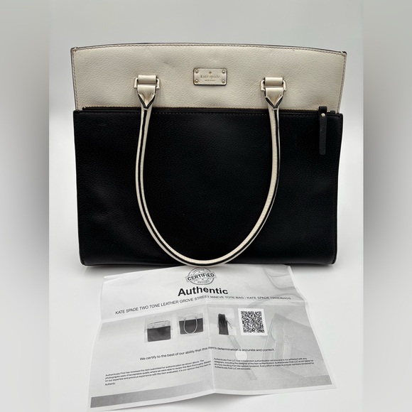 Kate Spade Two-Tone Black and Cream Tote pre loved flaws noted - Picture 1 of 12